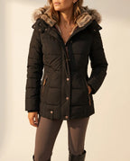 Liesl Women's Quilted Faux Fur Hood Jacket