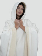 Wearable Blanket Poncho with Hood for Women and Men, Open Front with Plush Pile Lining and Wide Sleeves, Long Length, Sizes S-XL