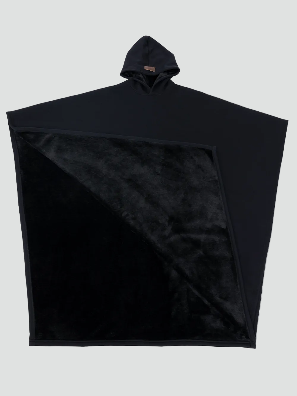 Wearable Blanket Poncho with Hood for Women and Men, Open Front with Plush Pile Lining and Wide Sleeves, Long Length, Sizes S-XL