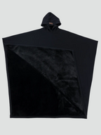 Wearable Blanket Poncho with Hood for Women and Men, Open Front with Plush Pile Lining and Wide Sleeves, Long Length, Sizes S-XL