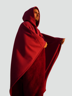 Wearable Blanket Poncho with Hood for Women and Men, Open Front with Plush Pile Lining and Wide Sleeves, Long Length, Sizes S-XL