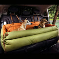 Luxury Faux Leather Dog Car Seat with Safety Buckle & Portable Design for Travel Comfort