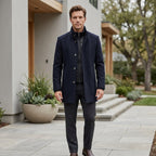 Montague Stand Collar Button Coat - image 3