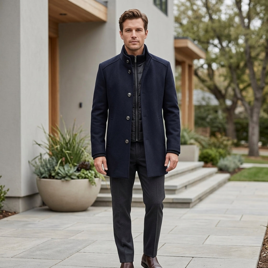 Montague Stand Collar Button Coat - image 3