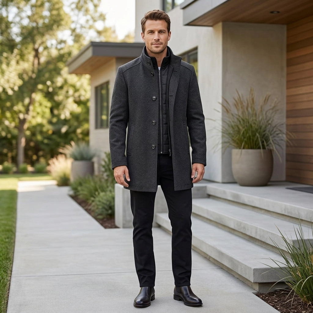 Montague Stand Collar Button Coat - image 2