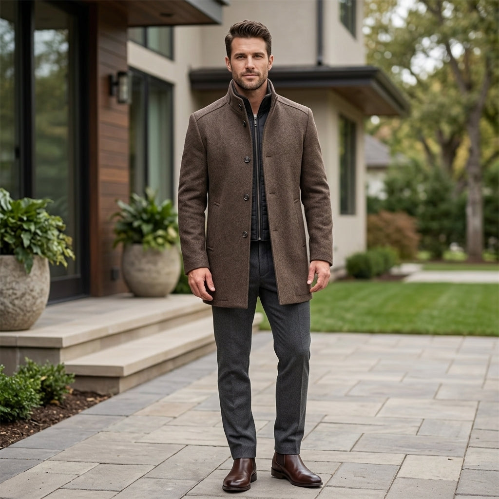 Montague Stand Collar Button Coat - image 1