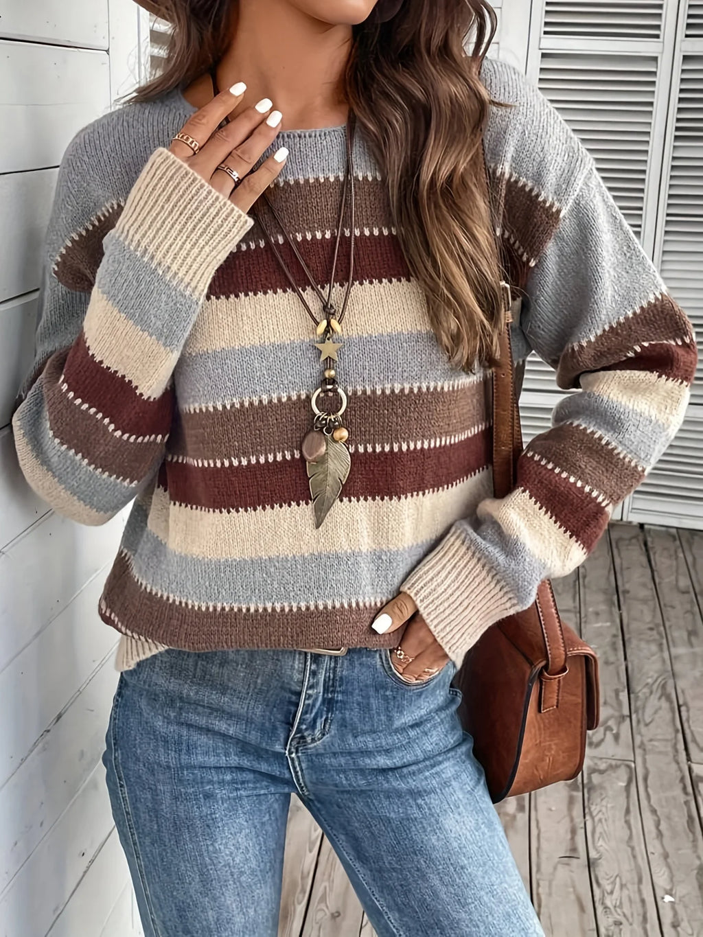 Maren | Cozy Striped Round-Neck Sweater