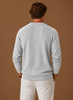 Men's Cable Knit Sweater – Crew Neck Textured Pullover
