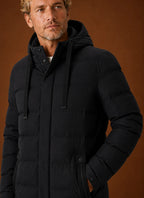 Men's Puffer Jacket - Long Hooded Insulated Winter Coat