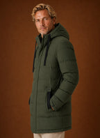 Men's Puffer Jacket - Long Hooded Insulated Winter Coat