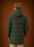 Men's Puffer Jacket - Long Hooded Insulated Winter Coat