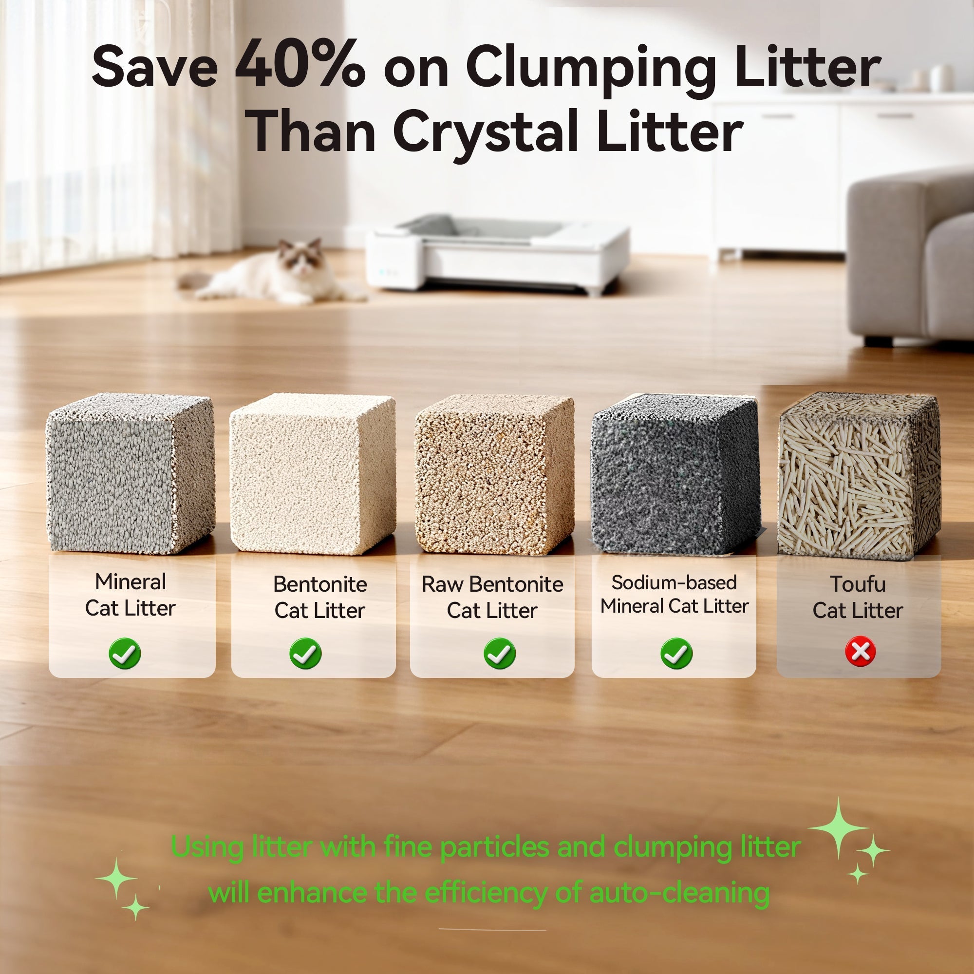 Open Top Self Cleaning Cat Litter Box