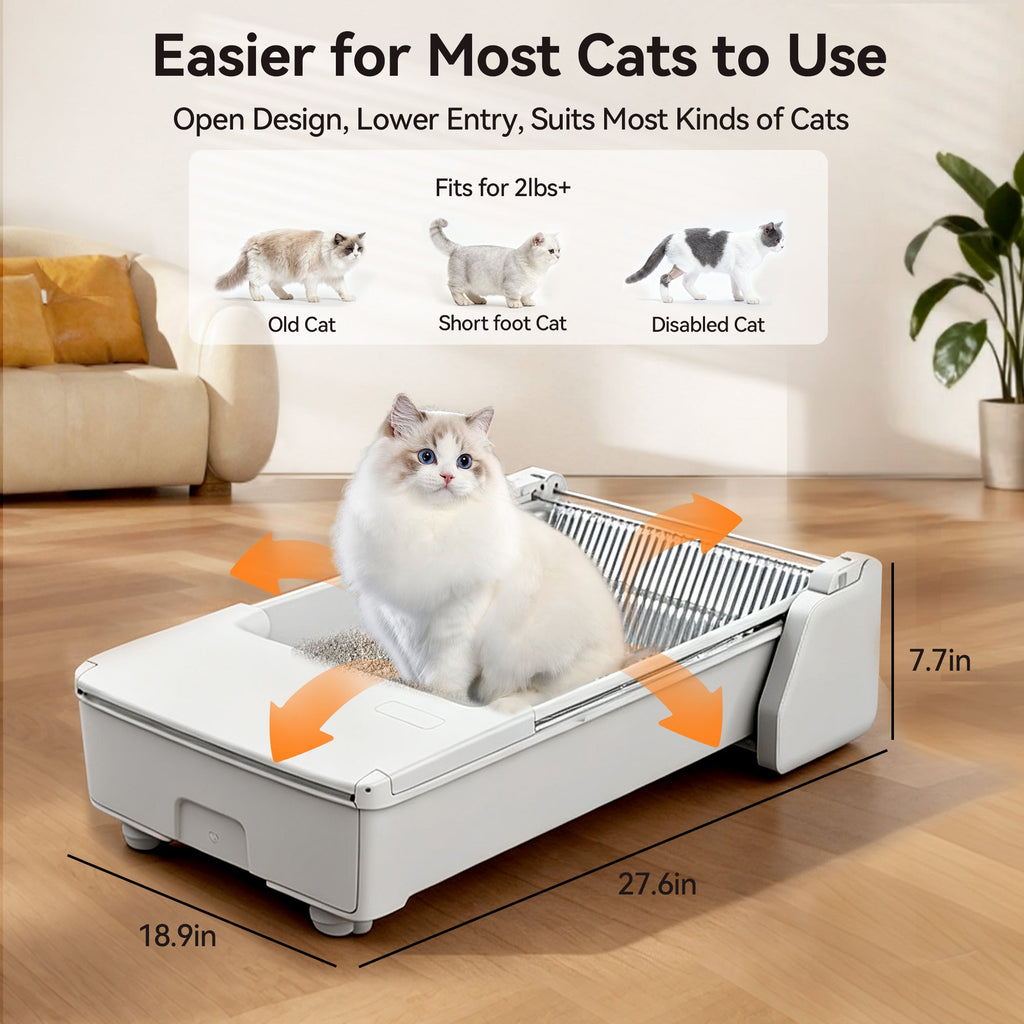 Open Top Self Cleaning Cat Litter Box