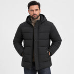 Men's Fleece-Lined Winter Coat - Long Stand Collar Style