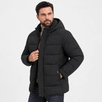 Men's Fleece-Lined Winter Coat - Long Stand Collar Style