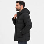Men's Fleece-Lined Winter Coat - Long Stand Collar Style