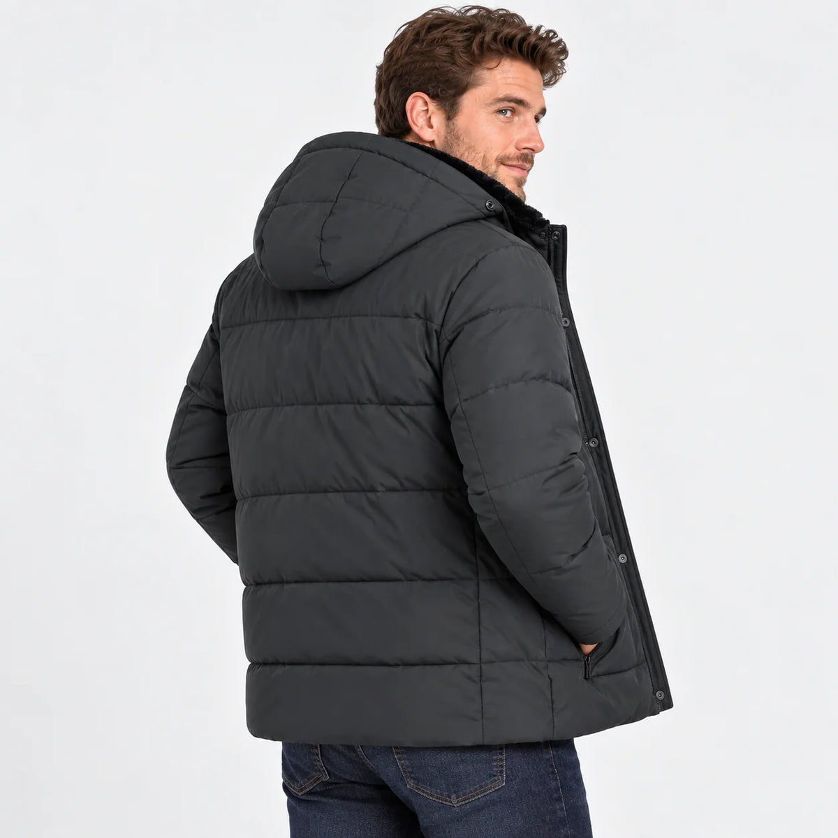Men's Hooded Padded Coat - Thickened Winter Outerwear