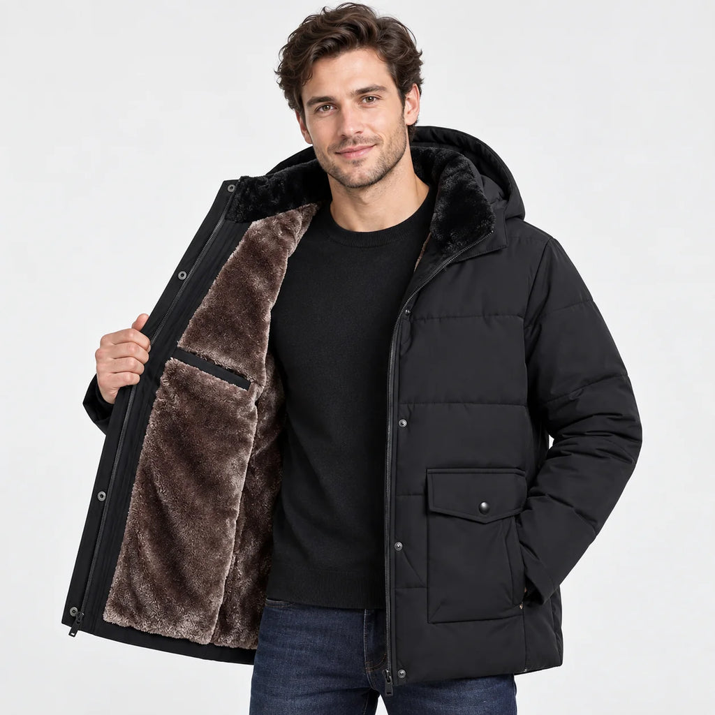Men's Hooded Padded Coat - Thickened Winter Outerwear