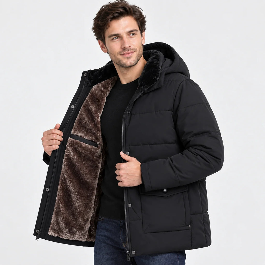 Men's Hooded Padded Coat - Thickened Winter Outerwear