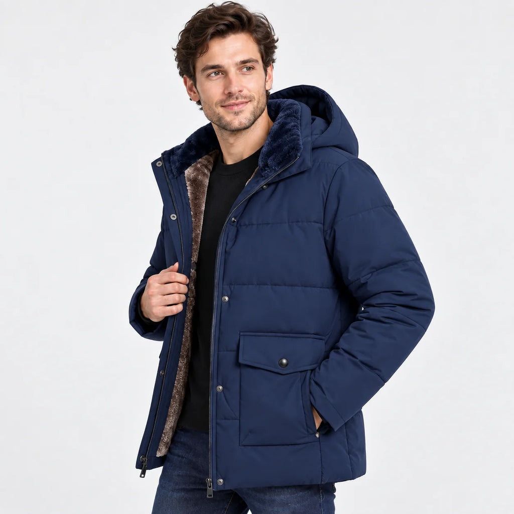 Men's Hooded Padded Coat - Thickened Winter Outerwear