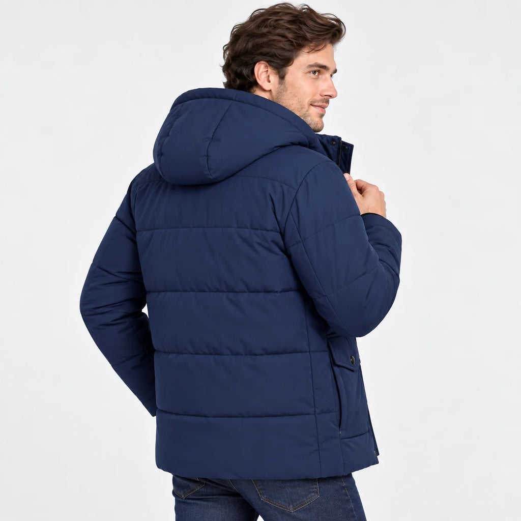 Men's Hooded Padded Coat - Thickened Winter Outerwear