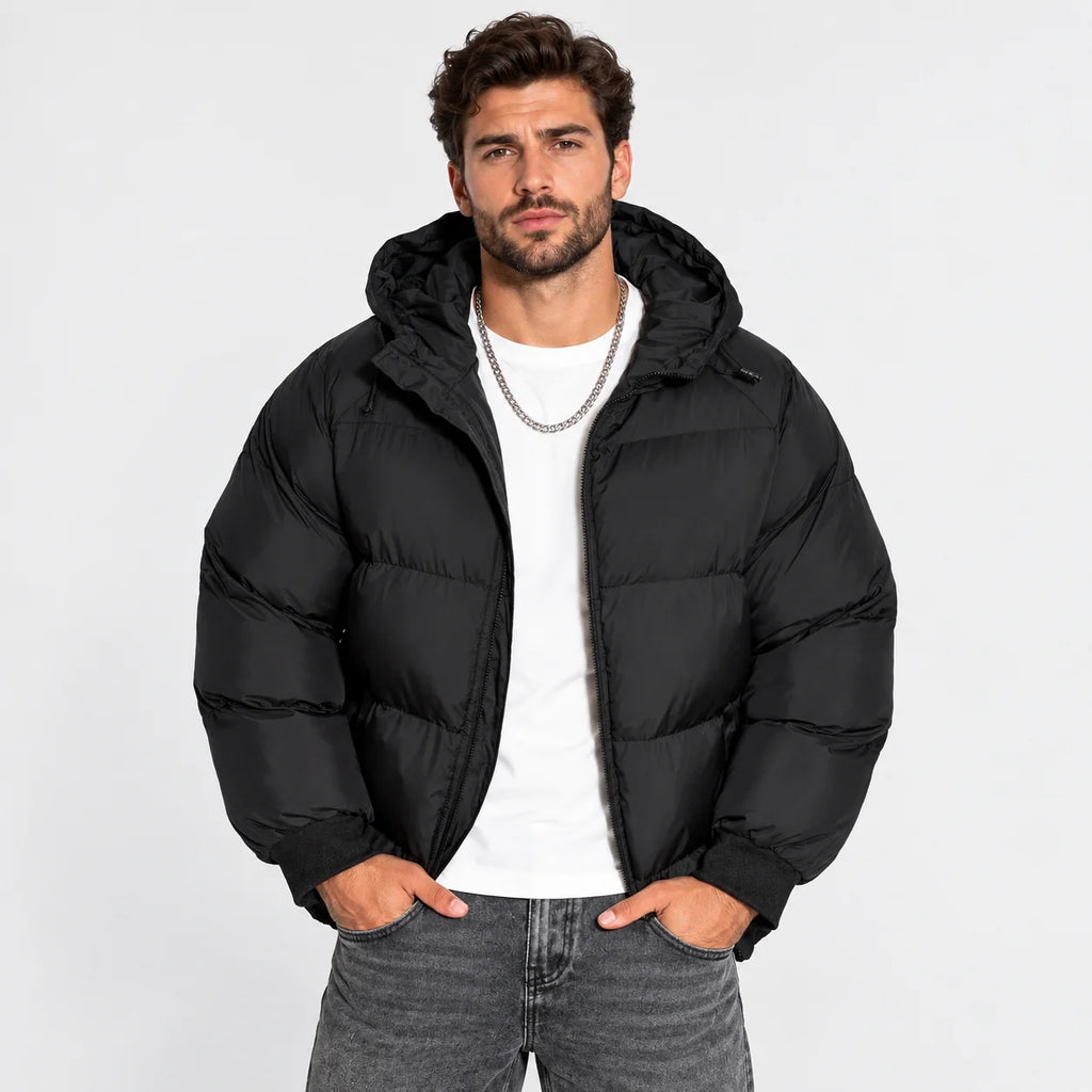 Men's Hooded Padded Jacket - Lightweight Winter Outerwear