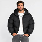 Men's Hooded Padded Jacket - Lightweight Winter Outerwear