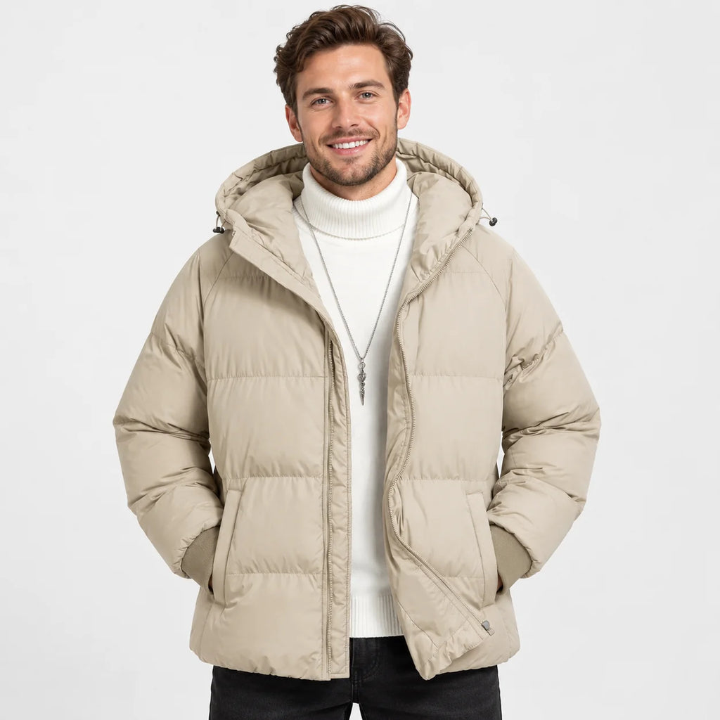 Men's Hooded Padded Jacket - Lightweight Winter Outerwear