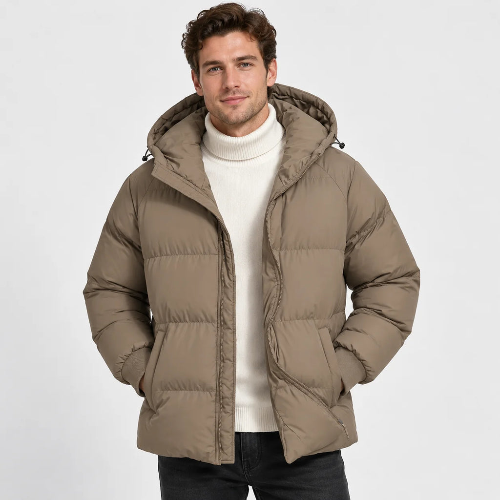 Men's Hooded Padded Jacket - Lightweight Winter Outerwear