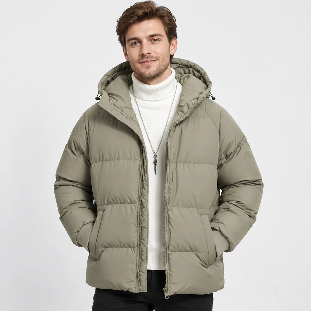 Men's Hooded Padded Jacket - Lightweight Winter Outerwear