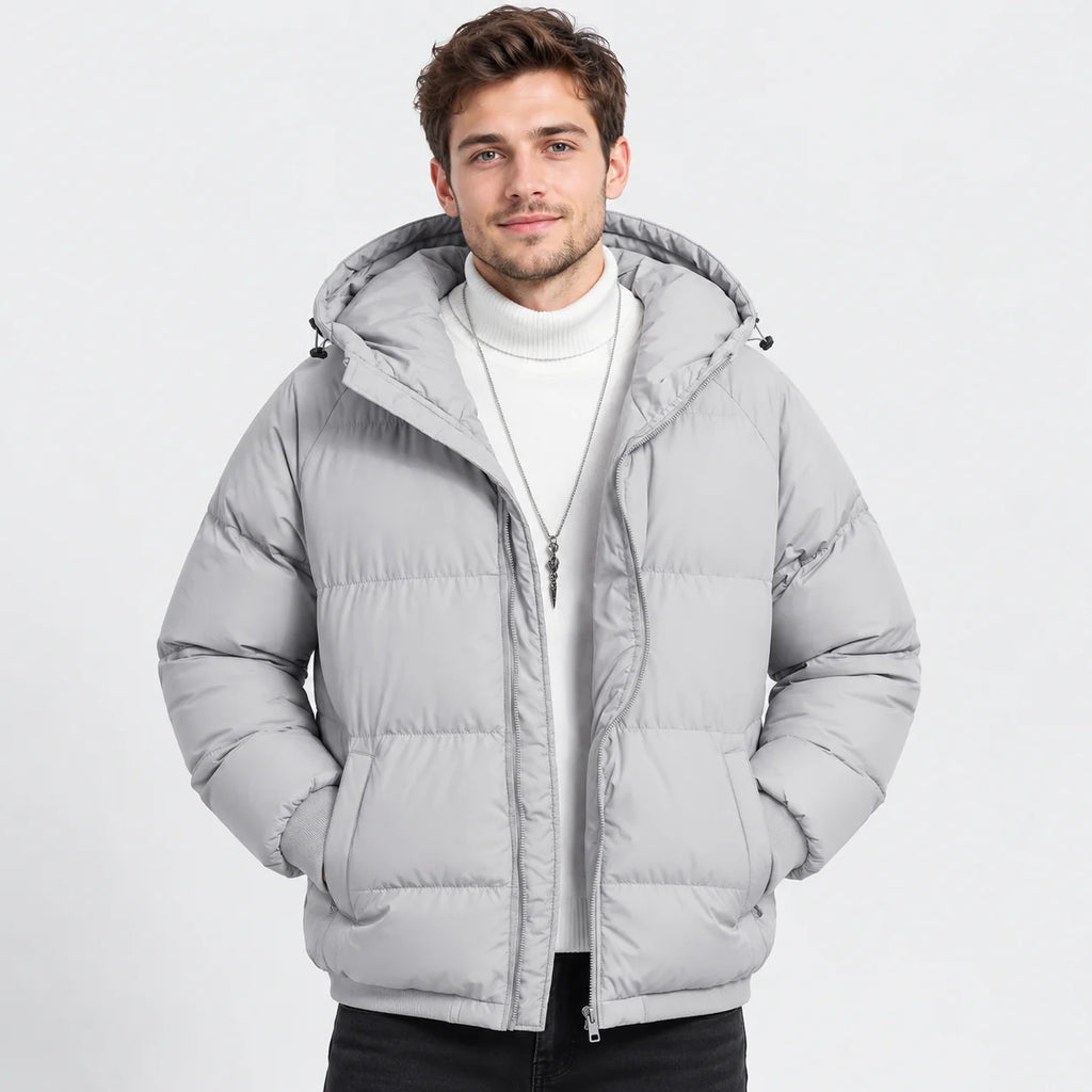 Men's Hooded Padded Jacket - Lightweight Winter Outerwear