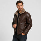 Men’s PU Leather Jacket – Warm Lined Regular Fit Winter Style
