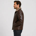 Men’s PU Leather Jacket – Warm Lined Regular Fit Winter Style