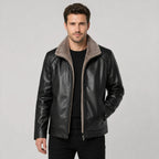 Men’s PU Leather Jacket – Warm Lined Regular Fit Winter Style
