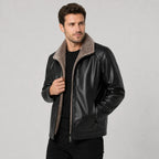 Men’s PU Leather Jacket – Warm Lined Regular Fit Winter Style