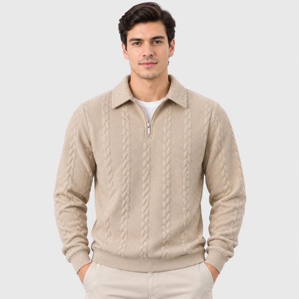 Men's Quarter-Zip Sweater – Knit Pullover for Fall & Winter