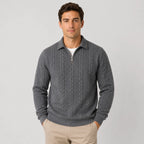 Men's Quarter-Zip Sweater – Knit Pullover for Fall & Winter