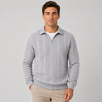 Men's Quarter-Zip Sweater – Knit Pullover for Fall & Winter