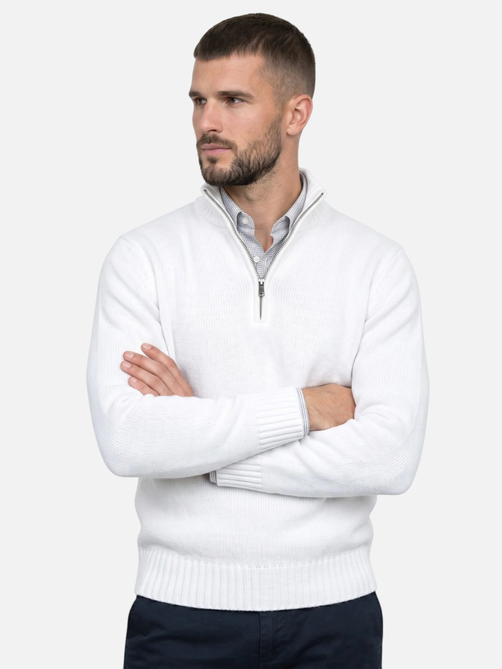 Men's Quarter-Zip Turtleneck Jumper – Autumn Knitwear