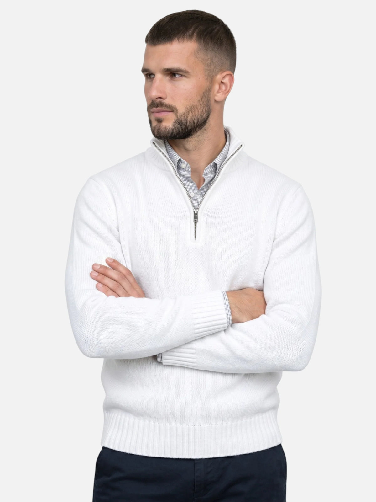 Men's Quarter-Zip Turtleneck Jumper – Autumn Knitwear