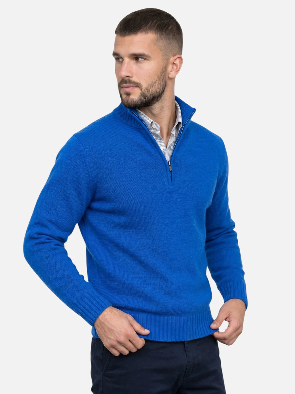 Men's Quarter-Zip Turtleneck Jumper – Autumn Knitwear