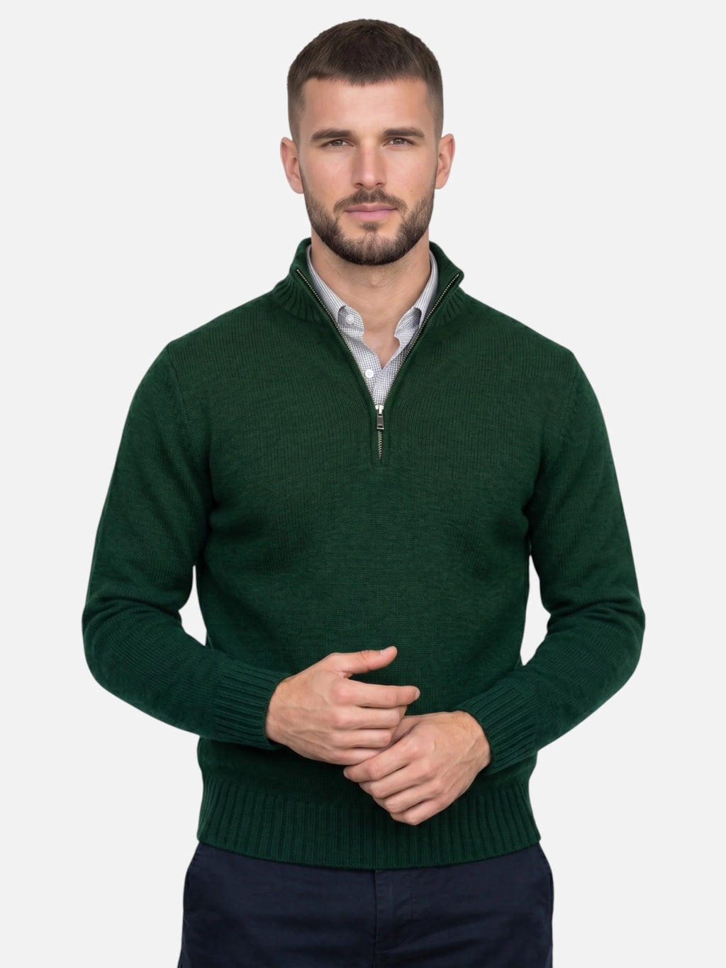 Men's Quarter-Zip Turtleneck Jumper – Autumn Knitwear