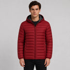 Men's Quilted Hooded Jacket - Warm Winter Full Zip