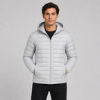 Men's Quilted Hooded Jacket - Warm Winter Full Zip