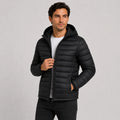 Men's Quilted Hooded Jacket - Warm Winter Full Zip