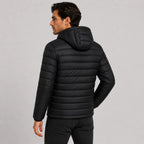 Men's Quilted Hooded Jacket - Warm Winter Full Zip
