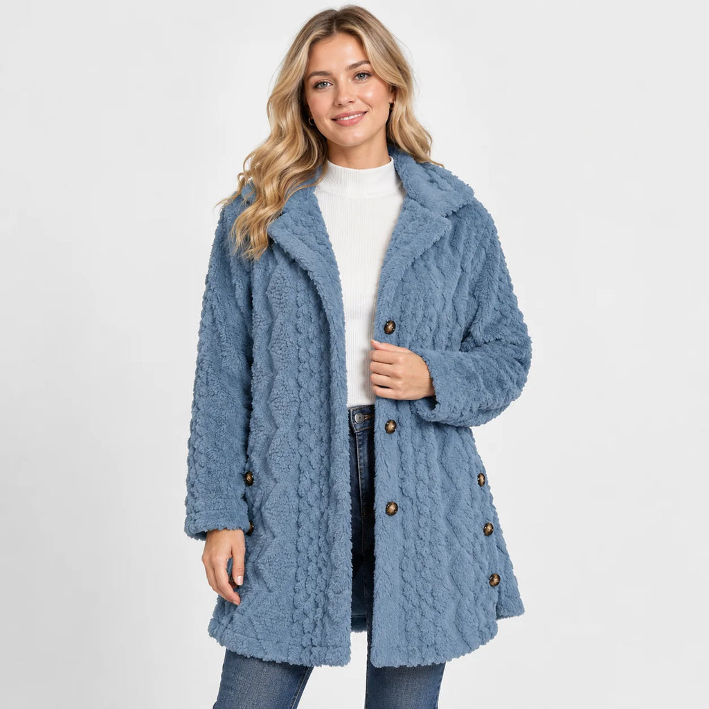 Women's Argyle Hooded Cardigan Coat - Long Loose Fit