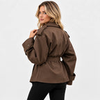 Women's Belted Trench Coat - Solid Color Regular Fit