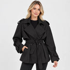 Women's Belted Trench Coat - Solid Color Regular Fit