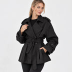 Women's Belted Trench Coat - Solid Color Regular Fit